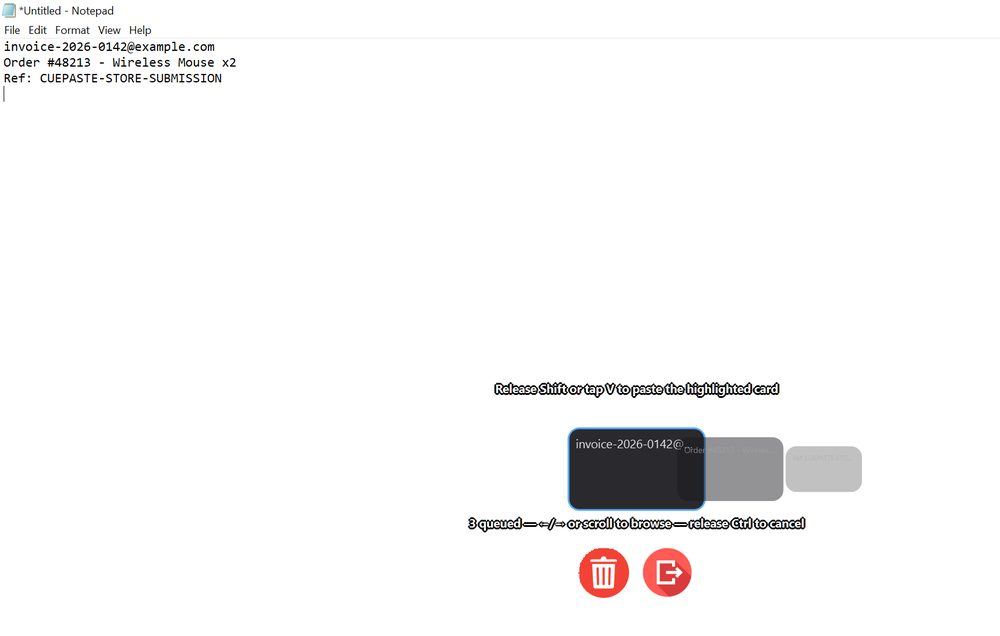 CuePaste screenshot